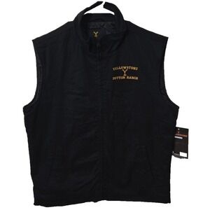 Yellowstone Dutton Ranch XL ~ Quilted Vest Jacket ~ BLACK NWT